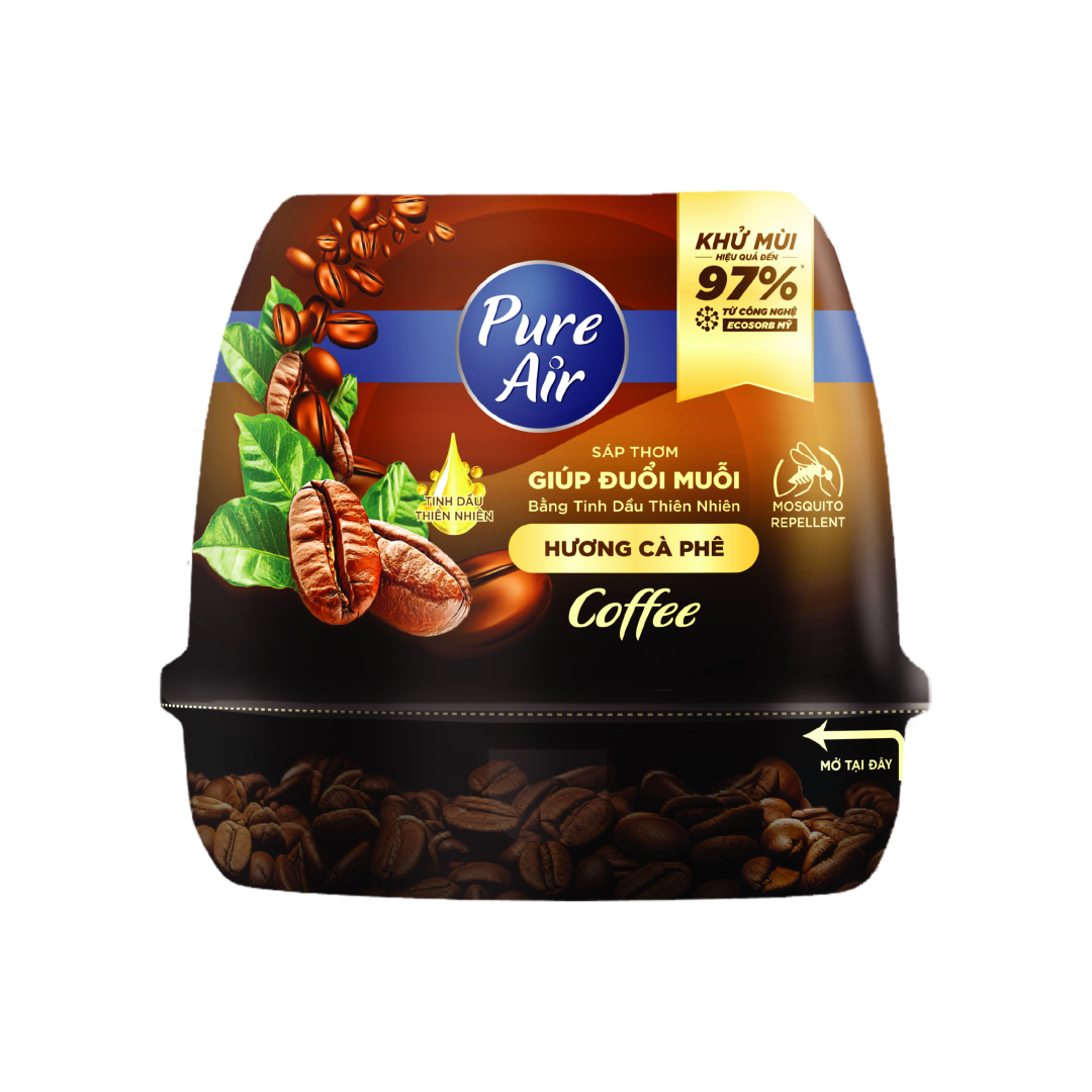Sáp thơm Pure Air đuổi muỗi Coffee Hương Cà Phê, 180g