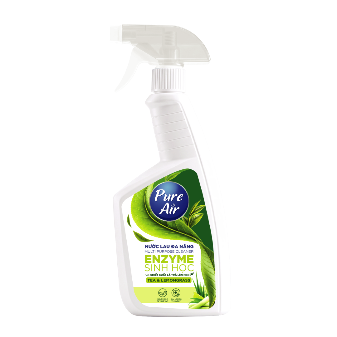 Nước lau đa năng Enzyme sinh học Pure Air Hương Trà và Sả chanh, 460ml
