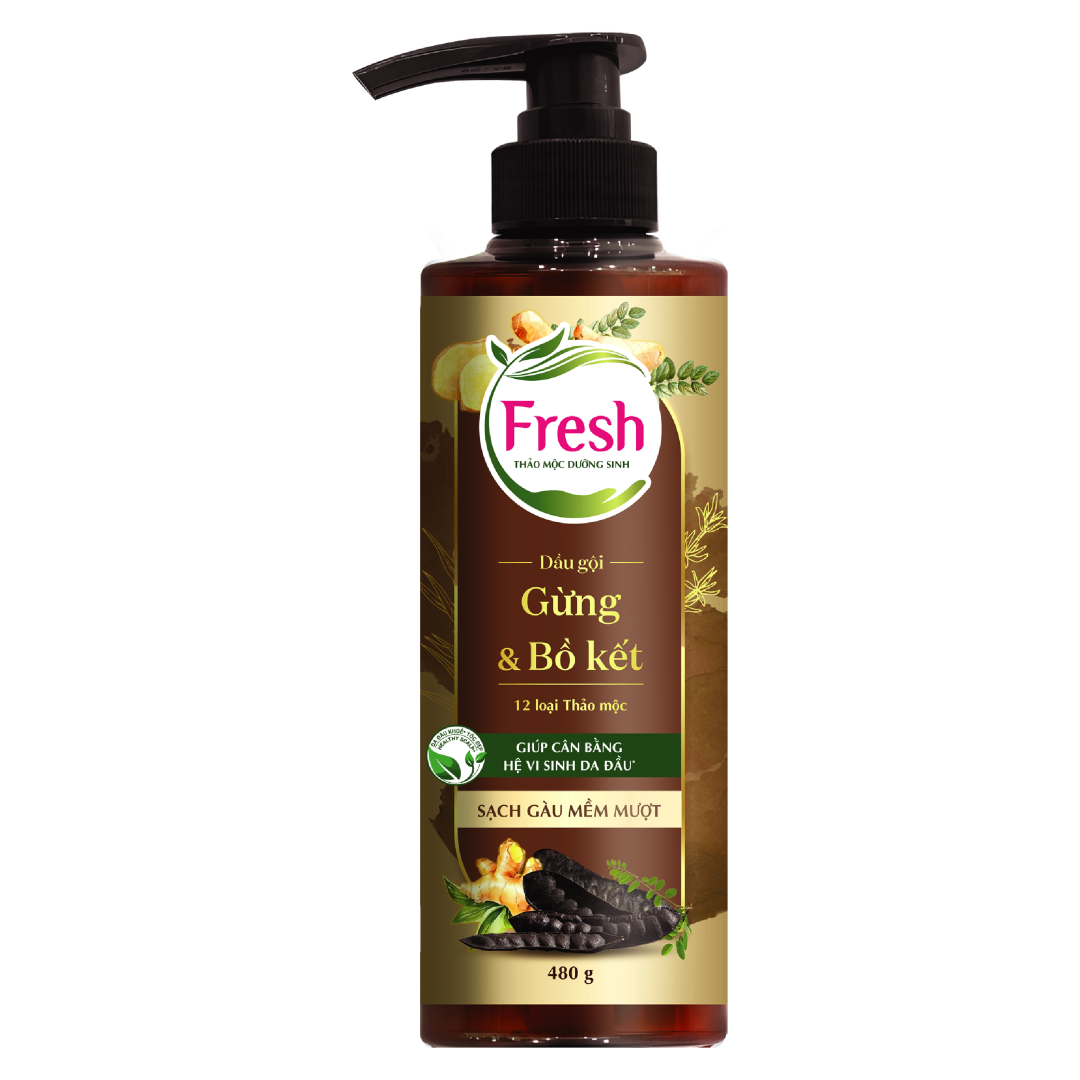 Dầu gội Fresh Thảo mộc dưỡng sinh Sạch gàu Mềm mượt, 480g (new)